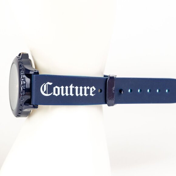 Juicy Couture Black Label Navy Blue Silicone Crown Crystal Watch JC/1324